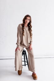 Lounge neuleasu, harmaa/ beige/ musta